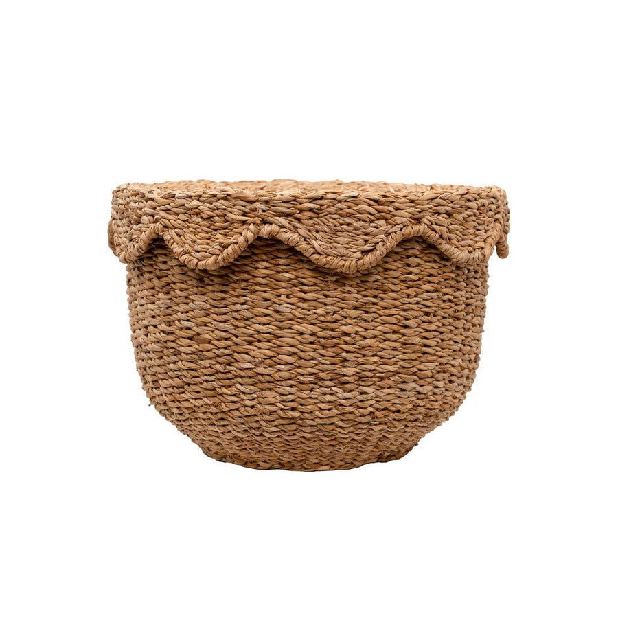 Scallop Lidded Storage Basket
